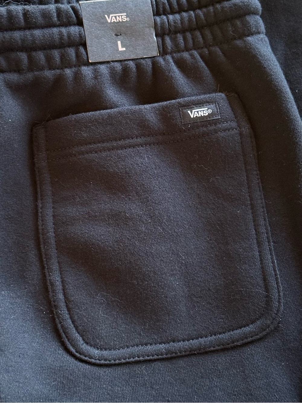 Vans Boys Youth Large 12 14 Basic Check Fleece Jogger Sweatpants Black NWT - Picture 6 of 6